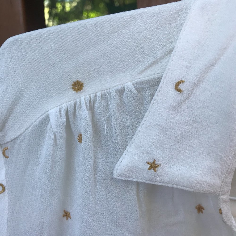 Celestial White Button Down Blouse - image 7